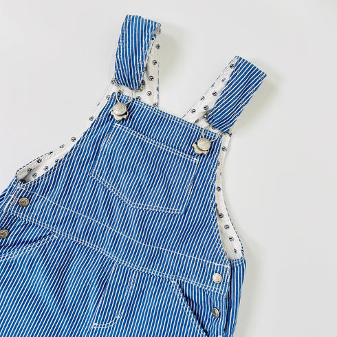 Blue Striped Petit Bateau Dungarees - 12 months