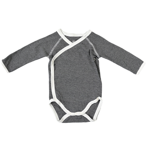 Petit Bateau Fine Stripe Wrap Bodysuit – 6 Months