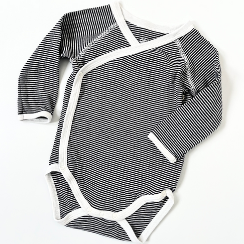 Petit Bateau Fine Stripe Wrap Bodysuit – 6 Months