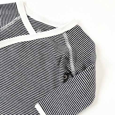 Petit Bateau Fine Stripe Wrap Bodysuit – 6 Months