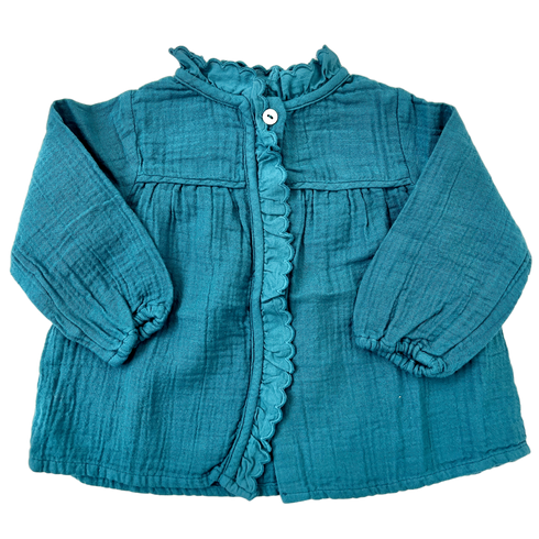 Bonton Teal Double Gauze Blouse BNWT – 6 Months