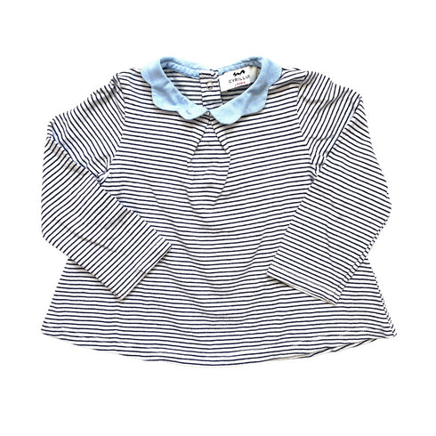 Blue/White Striped Cyrillus Top - 18 months