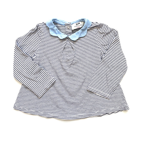 Blue/White Striped Cyrillus Top - 18 months