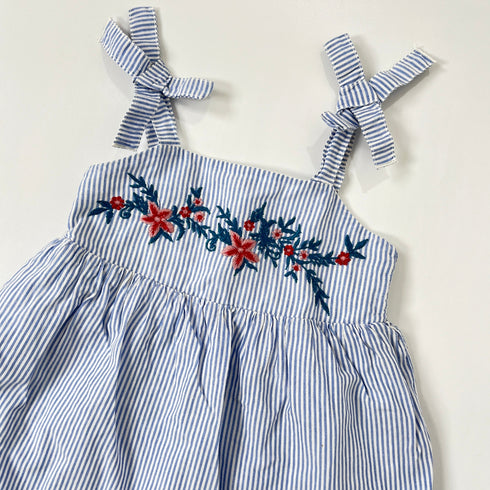 Blue Striped Gap Strap Dress - 18 months