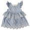 Gap Blue Stripe Broderie Anglaise Ruffle Dress – 24 Months