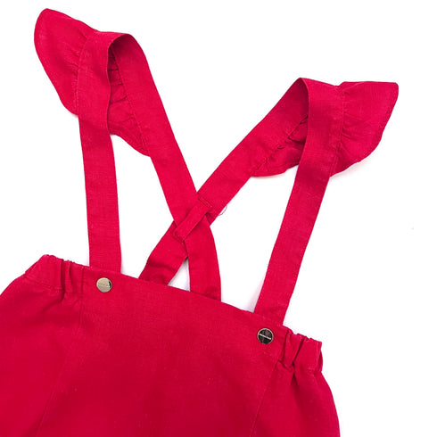 Jacadi Red Ruffle Strap Bloomer – 18 Months