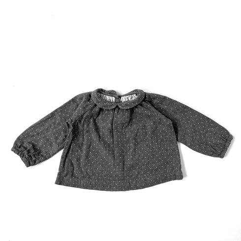 Grey Jacadi Top White Polka Dots - 12 months