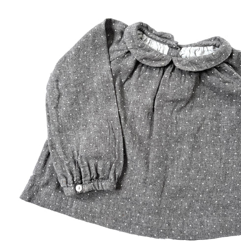Grey Jacadi Top White Polka Dots - 12 months