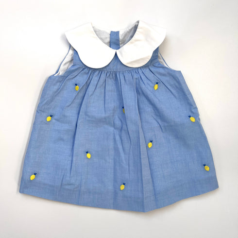Blue Jacadi Lemon Dress & Bloomer - 6 months