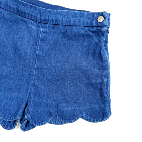 Jacadi Mid-Blue Denim Shorts with Scalloped Hem – 18 Months