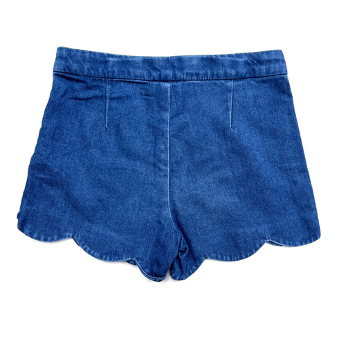 Jacadi Mid-Blue Denim Shorts with Scalloped Hem – 18 Months