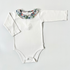 Jacadi White Long Sleeve Bodysuit with Liberty Print Collar – 6 Months