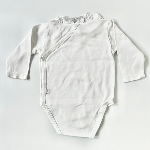 White Jacadi Vest Ruffled Collar - 6 months