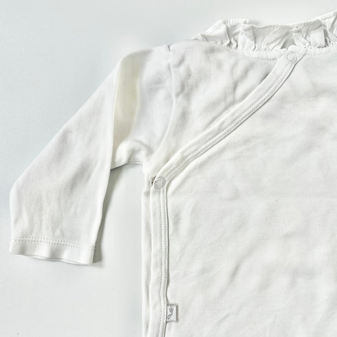 White Jacadi Vest Ruffled Collar - 6 months