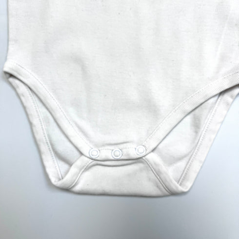 Jacadi White Long Sleeve Bodysuit with Pleated Ruffle Collar – 12 Months