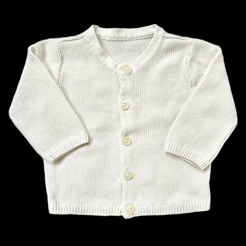 White M&S Knit Cardigan - 3 months