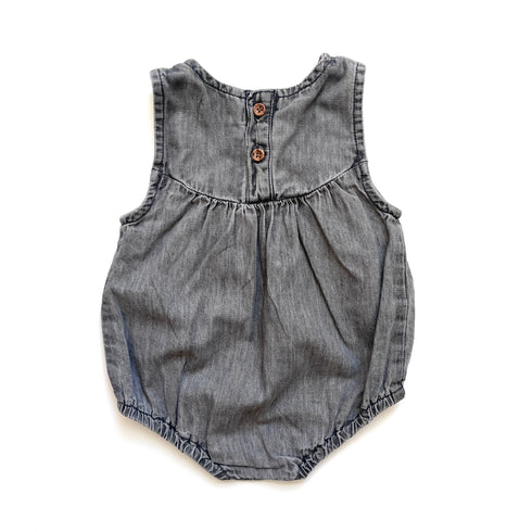 Mango Grey Chambray Bubble Romper – 6 Months