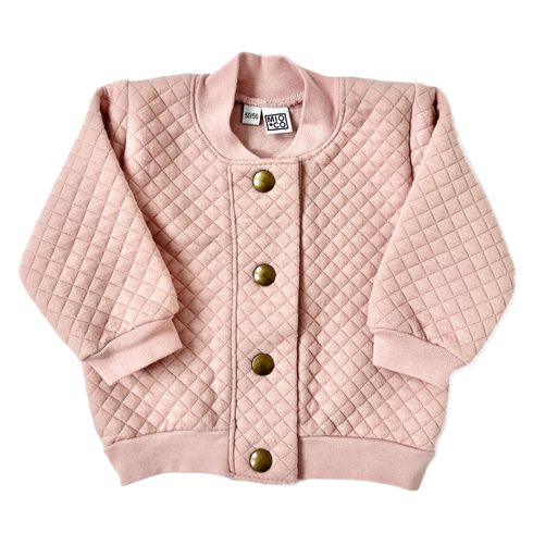MioCo Blush Pink Quilted Bomber Jacket – 1 Month