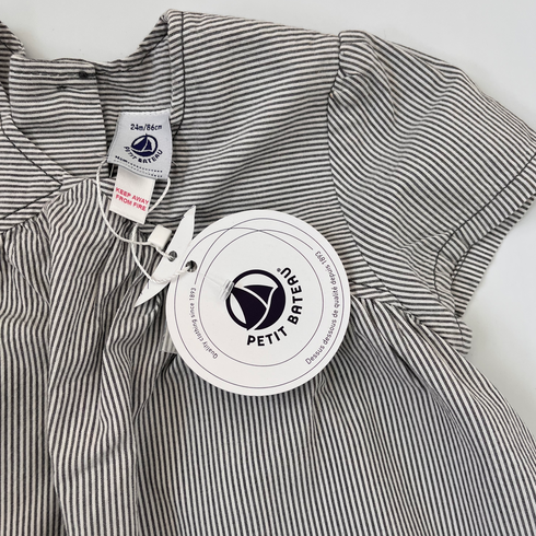 Petit Bateau Navy Fine Stripe Summer Dress BNWT – 24 Months