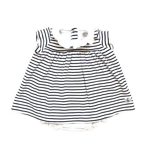 Striped Petit Bateau Dress with Bloomer - 3 months