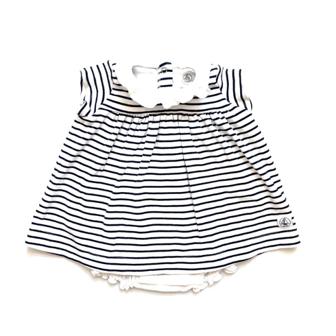 Striped Petit Bateau Dress with Bloomer - 3 months
