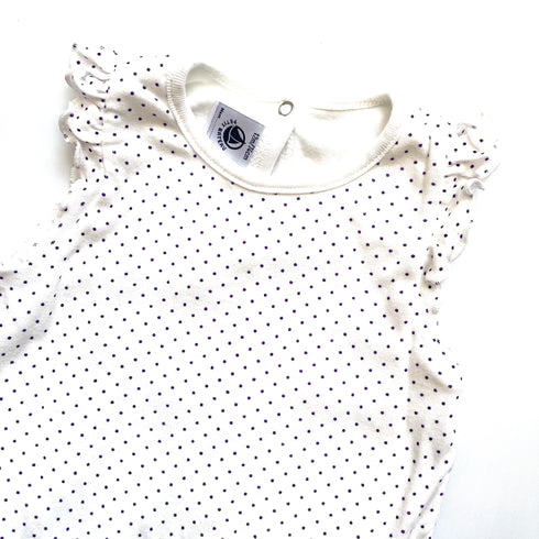 White Petit Bateau Polka Dot Dress - 12 months