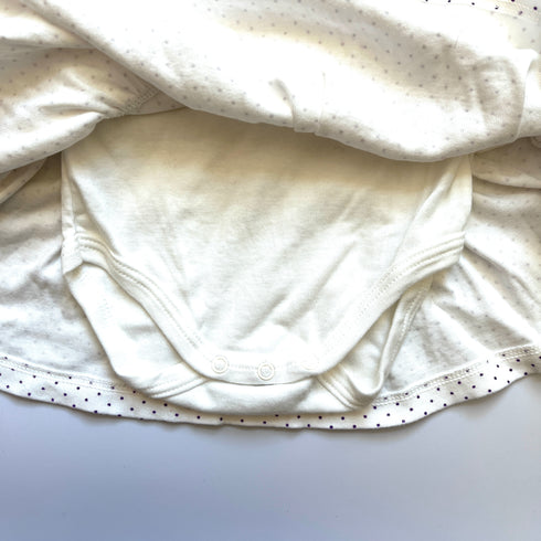 White Petit Bateau Polka Dot Dress - 12 months