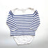 White & Blue Striped Petit Bateau Top With Integrated Vest - 18 months