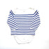 White & Blue Striped Petit Bateau Top With Integrated Vest - 18 months