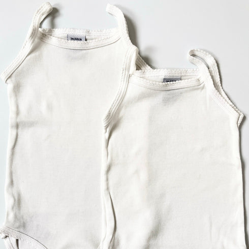 White Petit Bateau Vests Double Pack - 3 months