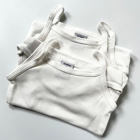 White Petit Bateau Vests Double Pack - 3 months