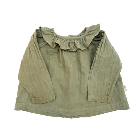Khaki Green Poudre Organic Top - 6 months