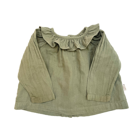 Khaki Green Poudre Organic Top - 6 months