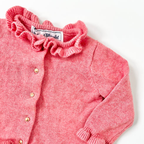 Pink Tartine & Chocolat Cashmere Cardigan - 6 months