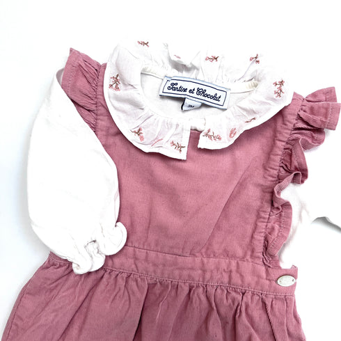 Pink Tartine & Chocolat Romper Outfit - 3 months