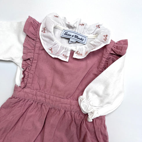 Pink Tartine & Chocolat Romper Outfit - 3 months