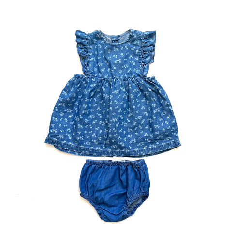 Blue Zara Denim Dress & Bloomer - 6 months