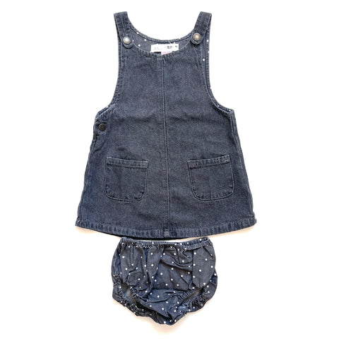 Grey Zara Denim Dress & Bloomer - 24 months